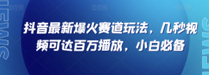 抖音最新爆火赛道玩法，几秒视频可达百万播放，小白必备（附素材）【揭秘】天风资源网，提供全网火热网站资源、培训资料、课程、创业教程天风资源网