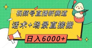 视频号直播新赛道，话术+场景直接搬，日入6000+【揭秘】天风资源网，提供全网火热网站资源、培训资料、课程、创业教程天风资源网