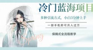 冷门蓝海项目,操作简单,小白3分钟上手,多种引流方式,保姆式全流程教学【揭秘】天风资源网,提供全网火热网站资源、培训资料、课程、创业教程天风资源网