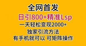 全网首发!日引800+精准老色批,一天变现2000+,独家引流方法,可矩阵操作【揭秘】天风资源网,提供全网火热网站资源、培训资料、课程、创业教程天风资源网