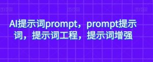 AI提示词prompt，prompt提示词，提示词工程，提示词增强天风资源网，提供全网火热网站资源、培训资料、课程、创业教程天风资源网