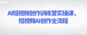 AI短视频创作训练营实操课,短视频AI创作全流程天风资源网,提供全网火热网站资源、培训资料、课程、创业教程天风资源网
