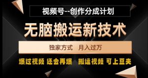 视频号无脑搬运新技术，破原创壕流量，独家方式，爆过视频，还会再爆【揭秘】天风资源网，提供全网火热网站资源、培训资料、课程、创业教程天风资源网