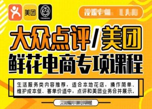 大众点评/美团鲜花电商专项课程,操作简单、维护成本低、客单价适中,点评和美团业务合并展示天风资源网,提供全网火热网站资源、培训资料、课程、创业教程天风资源网