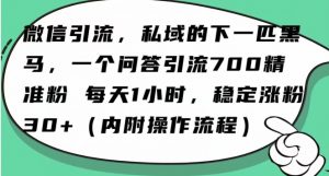 怎么搞精准创业粉?微信新赛道,每天一小时,利用Ai一个问答日引100精准粉天风资源网,提供全网火热网站资源、培训资料、课程、创业教程天风资源网