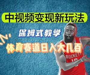 中视频变现新玩法,体育赛道日入大几百【揭秘】天风资源网,提供全网火热网站资源、培训资料、课程、创业教程天风资源网