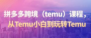 拼多多跨境(temu)课程,从Temu小白到玩转Temu天风资源网,提供全网火热网站资源、培训资料、课程、创业教程天风资源网