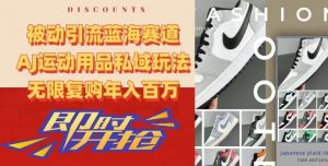 被动引流蓝海赛道,AJ运动用品私域玩法,无限复购年入百万【揭秘】天风资源网,提供全网火热网站资源、培训资料、课程、创业教程天风资源网