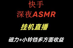 快手深夜ASMR挂机直播，磁力+小铃铛收益（附带工具和5G素材）【揭秘】天风资源网，提供全网火热网站资源、培训资料、课程、创业教程天风资源网