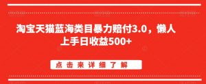 淘宝天猫蓝海类目暴力赔付3.0，懒人上手日收益500+【仅揭秘】天风资源网，提供全网火热网站资源、培训资料、课程、创业教程天风资源网