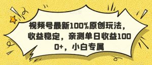 视频号最新100%原创玩法,收益稳定,亲测单日收益1000+,小白专属【揭秘】天风资源网,提供全网火热网站资源、培训资料、课程、创业教程天风资源网