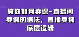 教你如何卖课-直播间卖课的语法，直播卖课底层逻辑天风资源网，提供全网火热网站资源、培训资料、课程、创业教程天风资源网