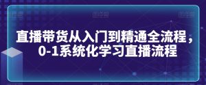 直播带货从入门到精通全流程，0-1系统化学习直播流程天风资源网，提供全网火热网站资源、培训资料、课程、创业教程天风资源网