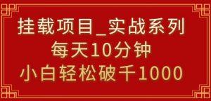 挂载项目，小白轻松破1000，每天10分钟，实战系列保姆级教程【揭秘】天风资源网，提供全网火热网站资源、培训资料、课程、创业教程天风资源网