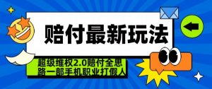 超级维权2.0全新玩法,2024赔付全思路职业打假一部手机搞定【仅揭秘】天风资源网,提供全网火热网站资源、培训资料、课程、创业教程天风资源网