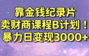 财经纪录片联合财商课程的变现策略,暴力日变现3000+,喂饭级别教学【揭秘】天风资源网,提供全网火热网站资源、培训资料、课程、创业教程天风资源网