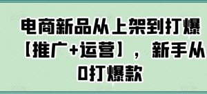 电商新品从上架到打爆【推广+运营】,新手从0打爆款天风资源网,提供全网火热网站资源、培训资料、课程、创业教程天风资源网