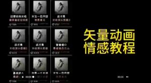 矢量动画情感教程：高点赞涨粉，适合情感、思维、创业教育等赛道天风资源网，提供全网火热网站资源、培训资料、课程、创业教程天风资源网