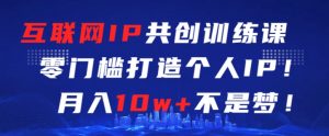 互联网IP共创训练课，零门槛零基础打造个人IP，月入10w+不是梦【揭秘】天风资源网，提供全网火热网站资源、培训资料、课程、创业教程天风资源网