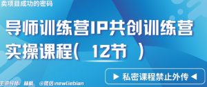 导师训练营3.0IP共创训练营私密实操课程(12节)-卖项目的密码成功秘诀【揭秘】天风资源网,提供全网火热网站资源、培训资料、课程、创业教程天风资源网