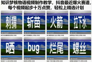 知识梦核物语视频制作教学，抖音最近爆火赛道，每个视频起步十万点赞，轻松上精选计划天风资源网，提供全网火热网站资源、培训资料、课程、创业教程天风资源网