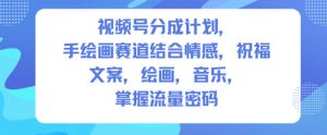 视频号分成计划，人生感悟手绘画赛道，文案，绘画，音乐，掌握流量密码天风资源网，提供全网火热网站资源、培训资料、课程、创业教程天风资源网