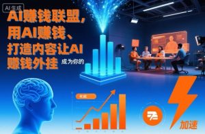 AI賺钱联盟，用AI賺钱、打造内容让AI成为你的賺钱外挂天风资源网，提供全网火热网站资源、培训资料、课程、创业教程天风资源网