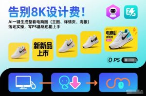 告别8K设计费！AI一键生成整套电商图（主图、详情页、海报）落地实操，零PS基础也能上手天风资源网，2026年精选热门网站资源、培训资料、虚拟资料、创业教程天风资源网