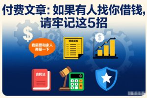 付费文章:如果有人找你借钱,请牢记这5招天风资源网,提供全网火热网站资源、培训资料、课程、创业教程、虚拟资料、电商网站天风资源网