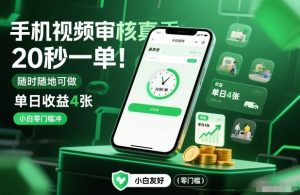 手机视频审核真香！20秒一单，随时随地可做，单日收益4张，小白零门槛冲【揭秘】天风资源网，2026年精选热门网站资源、培训资料、虚拟资料、创业教程天风资源网