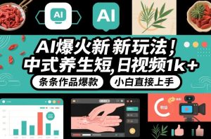 AI爆火新玩法，中式养生短视频，日收益1k+条条作品爆款，小白直接上手，附详细教程-天风资源网