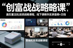 创富战略课，赢在重注时刻，营销和投资战略课程，线下课精华实录音频+文档-天风资源网