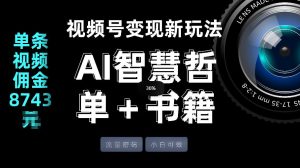 视频号流量密码,变现新玩法-AI智慧哲单+书单,单条视频佣金8743米-天风资源网