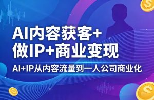 AI内容获客+做IP+商业变现，AI+IP从内容流量到一人公司商业化-天风资源网