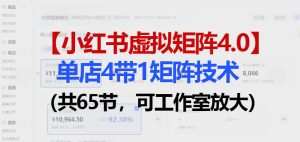 小红书虚拟矩阵4.0技术:单店4带1矩阵(共65节,可工作室放大)-天风资源网