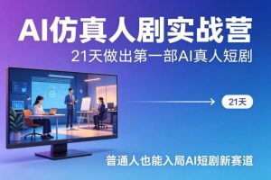 AI仿真人剧实战营,21天做出第一部AI真人短剧,普通人也能入局AI短剧新赛道-天风资源网