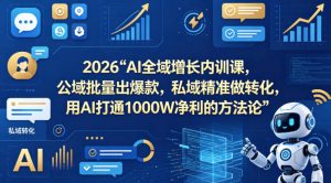 2026AI全域增长内训课，公域批量出爆款，私域精准做转化，用AI打通1000W净利的方法论（更新）-天风资源网