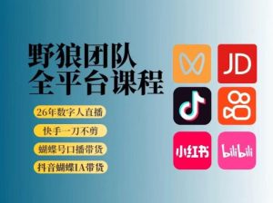 野狼团队2026新版全平台短视频带货教学，打开流量突破口，开始Ai带货（更新26年4月25日）-天风资源网