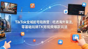 TikTok全域起号陪跑营｜吃透海外算法，零基础玩转TK短视频爆款玩法-天风资源网
