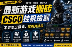最新游戏搬砖，CSGO纯挂G，不需要玩游戏，实现真挂G，月入1W+，五一小高峰上车可吃肉，手机即可操作【揭秘】-天风资源网