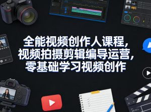 全能视频创作人课程，视频拍摄剪辑编导运营，零基础学习视频创作（更新2026年4月）-天风资源网