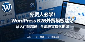 外贸人必学！WordPress B2B外贸模板建站从入门到精通｜全流程实操落地课-天风资源网