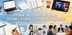 AI创编课，教你写爆款短剧与AI漫剧，学完就能上手写剧本，让你的AI创作不再自娱自乐-天风资源网