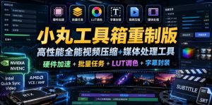 小丸工具箱重制版–高性能全能视频压缩+媒体处理工具｜硬件加速+批量任务+LUT调色+字幕封装-天风资源网