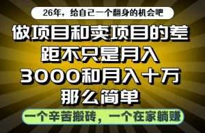 做项目和卖项目不只是月入3K和10W那么简单,一个努力搬砖,一个在家躺賺【揭秘】-天风资源网