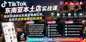 TikTok东南亚本土店实战课，帮你快速抓住东南亚电商红利，高效开启跨境賺钱新通道-天风资源网