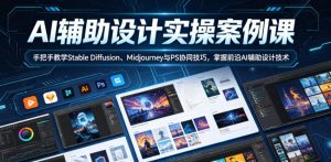 AI辅助设计实操案例课，手把手教学Stable Diffusion、Midjourney与PS协同技巧，掌握前沿AI辅助设计技术-天风资源网