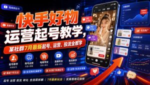 快手好物运营起号教学，某社群7月最新起号、运营、投流全教学-天风资源网