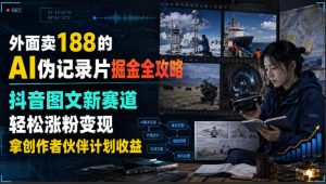 外面卖188的AI伪记录片掘金全攻略,抖音图文新赛道,轻松涨粉变现,拿创作者伙伴计划收益【文档】(更新)-天风资源网