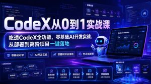 CodeX从0到1实战课,吃透CodeX全功能,零基础AI开发实战,从部署到高阶项目一键落地-天风资源网
